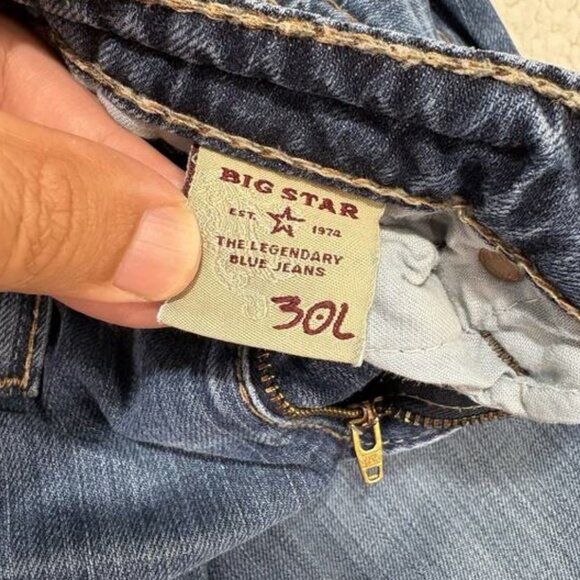 Big Star Womens Jeans Size 30L Liv Boot Distressed Measures 31x33 Thick Stitch - Picture 4 of 11